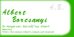 albert borcsanyi business card